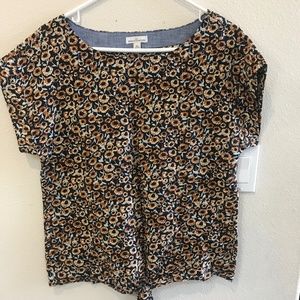 L.L. Bean signature tie front shirt, size XS